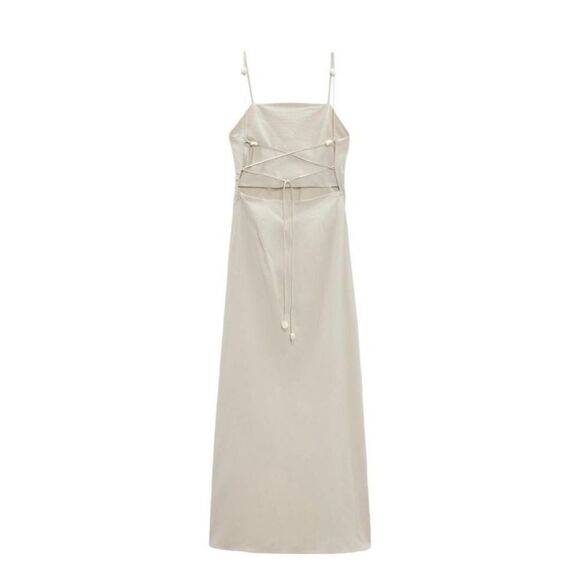 ZARA DRAPED MIDI DRESS ICE SIZE XS | 9479/256 NWT - Picture 5 of 7